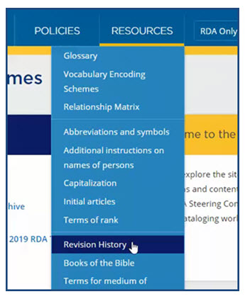 Revision History in the Resources tab