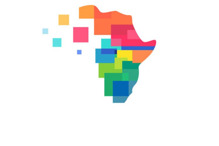 Colorful abstract of the African continent 
