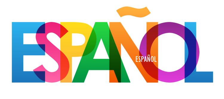 The word Espanol in many colors
